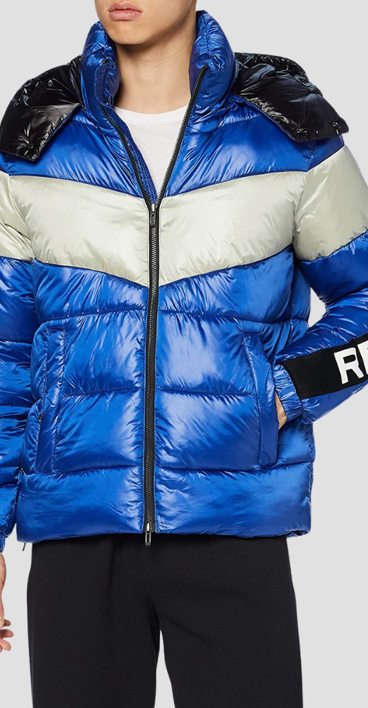 Chevron Padded Jacket Electric Blue Ice