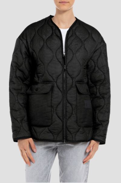 QUILTED POCKET PUFFER JACKET