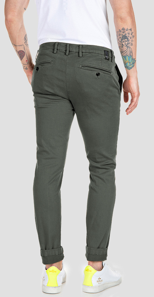 Replay Zeumar Hyperchino XLITE Slim Fit Jeans Military Green
